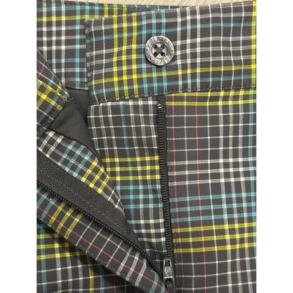 Slazenger Women's Golf Pickleball Skort Size 2 Plaid Yellow Blue Gray - Picture 2 of 8